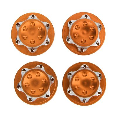 4Pcs RC Hub Nut, 17mm Aluminium Alloy RC Car Wheel Accessory, Dust Proof Hub Nut for 1/8 RC Car Model (Orange)