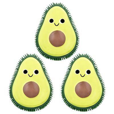 6-Inch Puffer Avocado Squeeze Toy - Forest & Twelfth Set of 3 Avocado Squishy Fruit Stress Balls, Cute Avocado Toys for Kids, Toddlers, All-Occasion Gift for Birthdays, Anniversaries