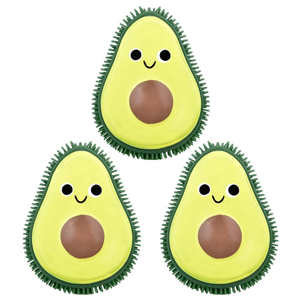 6-Inch Puffer Avocado Squeeze Toy - Forest & Twelfth Set of 3 Avocado Squishy Fruit Stress Balls, Cute Avocado Toys for Kids, Toddlers, All-Occasion Gift for Birthdays, Anniversaries
