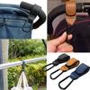 Stroller Hooks,Leather Strap Hook for Hanging Diaper Bag,2-Pack Universal Hooks for Pram,Wheelchair,Car,Shopping and Pet Cart (Black) view 3