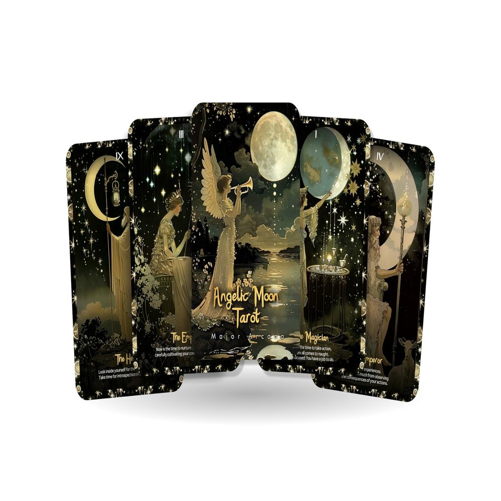 Angelic Moon Tarot - 22 Major Arcana - Opens The Door to intuitive Understanding and Spiritual Growth - Divination Tool - Major Arcana Cards