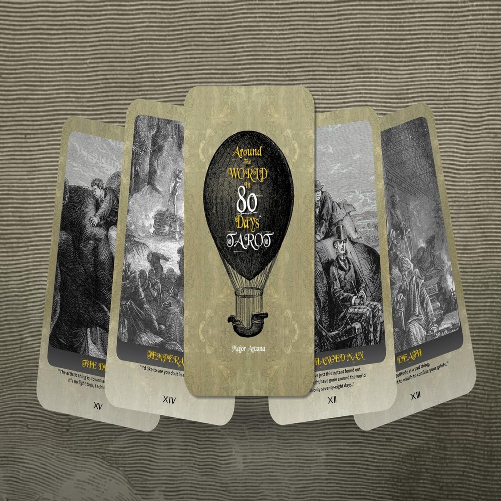 Around The World in Eighty Days Tarot - Cards - Major Arcana - Tarot - Tarot Deck - Fortune Telling - Divination Tools - Tarot Gift
