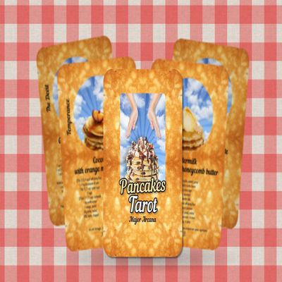 Pancakes Tarot - Major Arcana - Fortune Telling - Divination Tools - Tarot Gift - Tarot Box - Illustrated Cards - Tarot Deck - Pancake Lover
