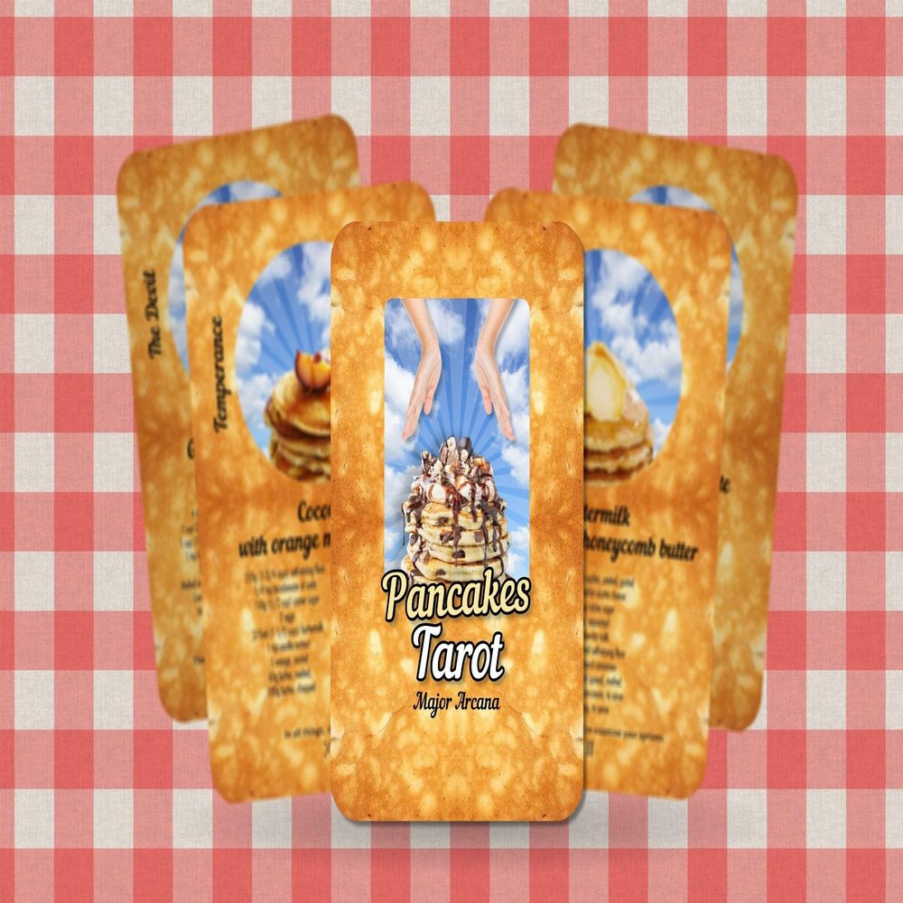 Pancakes Tarot - Major Arcana - Fortune Telling - Divination Tools - Tarot Gift - Tarot Box - Illustrated Cards - Tarot Deck - Pancake Lover