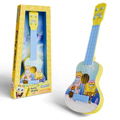 Lollipop Paw Patrol Party Ukulele - Musical Toy Gift for Toddlers4 String Mini Guitar Musical Instrument, Educational Learning Toy, Can Play with Strap or Picks - Great for BeginneR (Spongebob Yellow)
