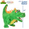 Living Puppets 17-Inch Plush Green Alligator Hand Puppet - Fine European Design, Ultra-Soft and Cuddly, Promotes Child Development, Safety Certified, Teacher-Recommended for Boys and Girls view 2