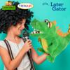 Living Puppets 17-Inch Plush Green Alligator Hand Puppet - Fine European Design, Ultra-Soft and Cuddly, Promotes Child Development, Safety Certified, Teacher-Recommended for Boys and Girls view 3