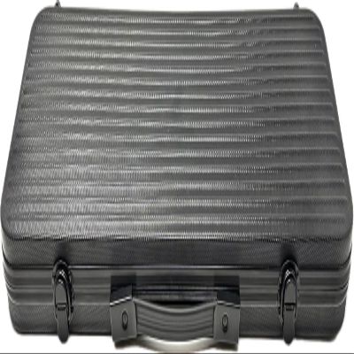 DA VINCI Professional Poker Chip Case, Black Polycarbonate Shell Hard Case with Aluminum Frame, and Strong EVA Rubber Interior Chip Tray (500 Chip Capacity)
