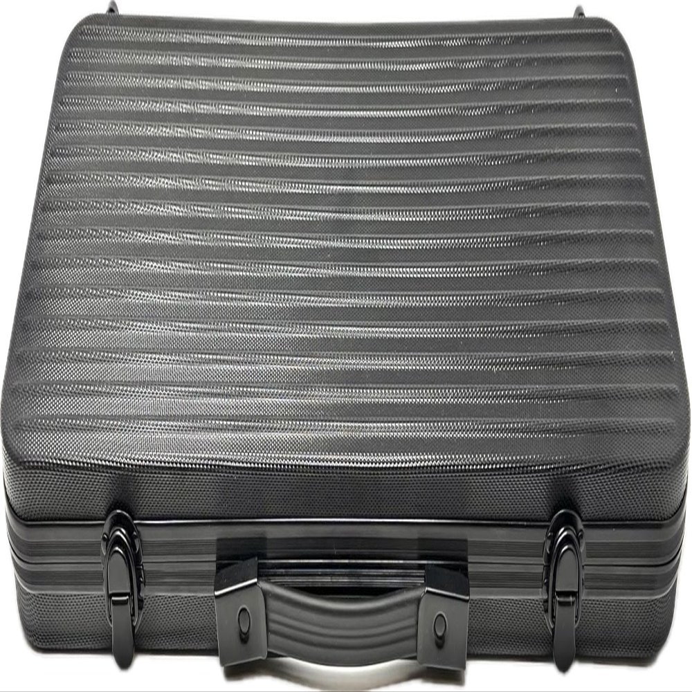 DA VINCI Professional Poker Chip Case, Black Polycarbonate Shell Hard Case with Aluminum Frame, and Strong EVA Rubber Interior Chip Tray (500 Chip Capacity)
