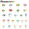 PicassoTiles Magnet Tiles Building Blocks 3-in-1 Aquarium Safari Animal & Metro Theme Playset with 24 Character Action Figures Magnetic STEM Learning Toys Construction Set Toddler kids Ages 3+ PTQ1245 view 3