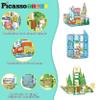 PicassoTiles Magnet Tiles Building Blocks 3-in-1 Aquarium Safari Animal & Metro Theme Playset with 24 Character Action Figures Magnetic STEM Learning Toys Construction Set Toddler kids Ages 3+ PTQ1245 view 4
