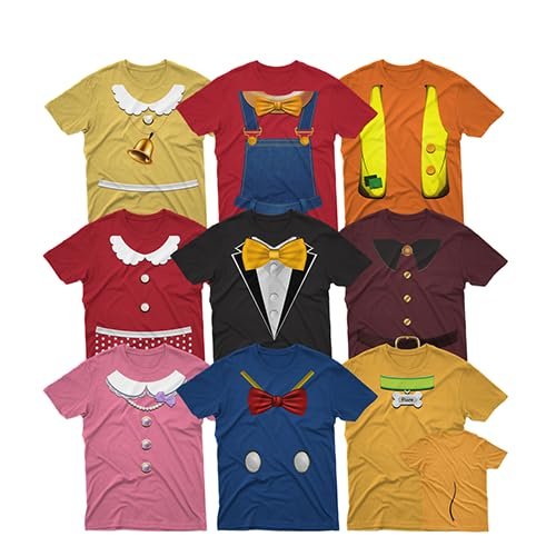 365Customize Mouse, Duck, Cow And Horse Friends Halloween Costume Shirt Unisex Cosplay Tee for Men, Women, Youth, Toddlers And Infants