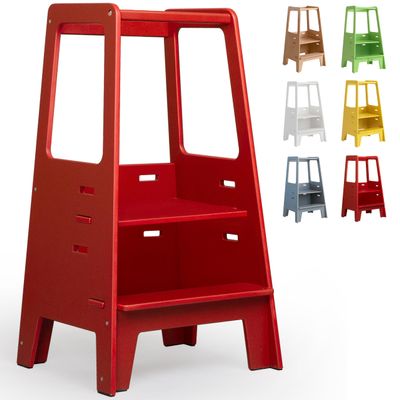 AVDAR Toddler Standing Tower Wooden Toddler Stool for Kitchen Adjustable, Winner 2023 of Contemporary Good Design, Montessori Kitchen Tools