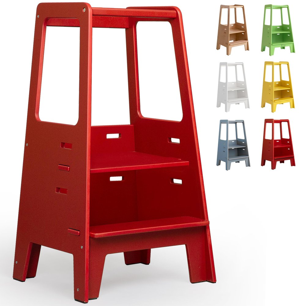 AVDAR Toddler Standing Tower Wooden Toddler Stool for Kitchen Adjustable, Winner 2023 of Contemporary Good Design, Montessori Kitchen Tools