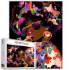 1000 Piece Jigsaw Puzzles for Adults America Africa Woman Painting Jigsaw Puzzle Black Girl 1000 Pieces Puzzles Game Boho Rock Music Singer Wall Decor DIY Craft Puzzle Female Wearing Sunglass Art view 1