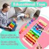2 Pcs Wooden Xylophone for Kids,Xylophone Educational Musical Toy with 2 Child Mallets 8 Diatonic Keys,Xylophone Wooden Instruments Toys for Toddlers view 4