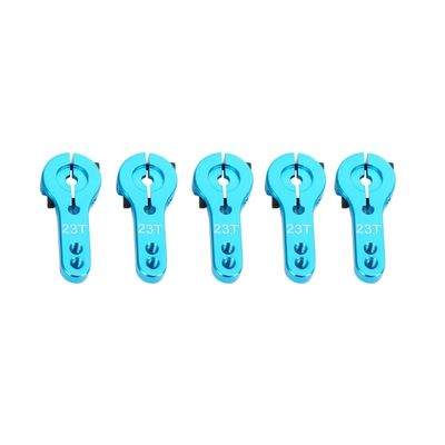 Krixis 5Pcs 23T Metal Servo Arm Horn with Screws for 1/10 RC Car Parts Accessories - (Color: blue, CN)