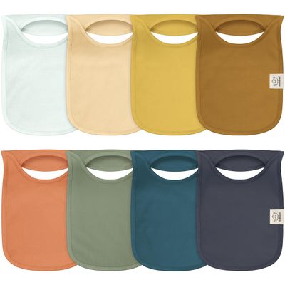 8-Pack Baby Bibs for Boys, Girls - Pullover Bibs for Drooling Teething Baby Girl & Boy Toddler, Newborn, Soft & Absorbent, Cute Colors, Large Torso Coverage Keep Infant Clean & Dry (Eclipse)
