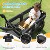 ELEMARA Wagon Stroller for 2 Kids, Premium All-Terrain Stroller with Canopy, Adjustable Push/Pull Handle Bar, Comfortable drop-down footwell and Upholstered Seats, Black view 3