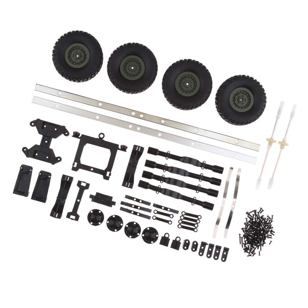 Malockos RC Model Car Trailer Chassis Assembly for WPL 1/16 6WD RC Truck Replacement
