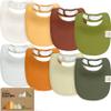 8-Pack Organic Baby Bibs for Boys, Girls - Soft Cotton Drooling and Teething Bibs for Baby Girl & Boy, Extra Absorbent, Easy to Clean & Put On for Toddler, Newborn, Infant 0-24 Months (Sahara) view 1