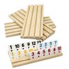 DOLLERGO 4 Wooden Rummy Replacement Racks/Trays for Rummikub Game, Rummy Cube Game Holders Only, 4 Wooden Racks for Okey Board Game view 1