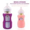 3 Pack Silicone Sleeves for Dr. Brown's Natural Glass Baby Bottles, Anti Breakage Baby Bottle Holder, Compatible Dr. Brown Wide-Neck Glass Baby Bottles 9 oz (White+Pink+Purple) view 3