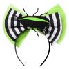ABEHIK 2PCS Kids Girl Black White Striped Ruffle Tulle Tutu Dress with Headband Toddler Spaghetti Straps Birthday Party Outfit Festival Suit Green 8-9 Years view 3