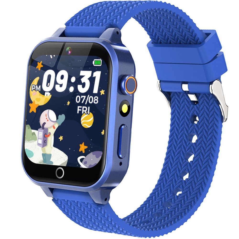 OVV Kids Smart Watch with 1.5'' Touch Screen, Educational Learning Toy 26 Games, Audiobook, Learn Card, HD Camera, Video, Pedometer, Alarm Clock - Wristwatch for Birthday Gifts