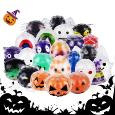 24PCS Halloween Stress Balls,Squishy Fidget Ball,Bulk Stress Relief Stress Ball for Adults,Halloween Party Favors,Trick or Treat Goodie Bag Fillers,Birthday Gift