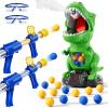 NIPLOOOW Dinosaur Shooting Toys for Kids 3-5 Years, Movable Target Shooting Games with 2 Air Pump Launcher, Interactive Competition Game Gift for Boys and Girls Ages 3 4 5 6 7 8 Years Old view 1