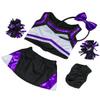 Cheerleader Uniform Outfit for Plush Toy - Huggable Plushie Buddy Bear Purple Black Cheer Costume Stuffed Animal, Ideal Gift for Kids, Fits Most 6"-10" Soft Toys view 1