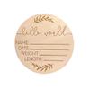 Wooden Name Announcement Sign,Small 3.9-Inch Hello World Newborn Birth Announcement Sign,Photography Props for Newborn (Small) view 1