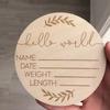 Wooden Name Announcement Sign,Small 3.9-Inch Hello World Newborn Birth Announcement Sign,Photography Props for Newborn (Small) view 4