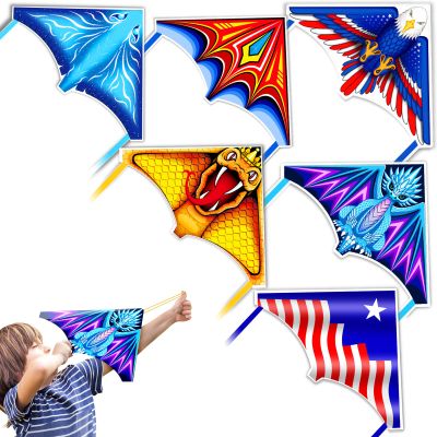 6 Pcs Mini Kites for Kids Ages 3-5 4-8 8-12, Finger Launcher Kites Easy to Fly on Beach|Park|Plaza|Garden|Backyard, Great for Birthday Party Favors Goodie Bags Stuffers