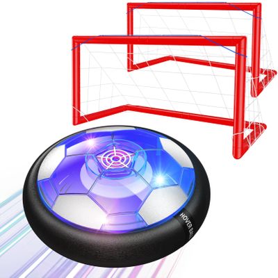 2 in 1 Hover Soccer Ball Set, USB Rechargeable Air Power Soccer Kids Toys with LED Lights and Foam Bumper Protection, 2 Goals for Boys and Girls Ages 3 4 5 6 7 8-12 Indoor/Outdoor Games