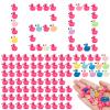Zasukol 120pcs Mini Flamingo Resin Ducks - 100 Rose Red, 20 Luminous Ornaments, Tiny Pink Bird Figurines for Garden, Dollhouse, DIY Craft, Cake Decorations (0.6 in) view 1