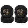 RZXYLRC 1.0 Brass Beadlock Wheel Tires Set 4PCS Tires for for 1/18 1/24 RC Crawler Car Axial AX24 SCX24 FMS FCX24 TRX4M Metal Upgrade (Offset) view 1