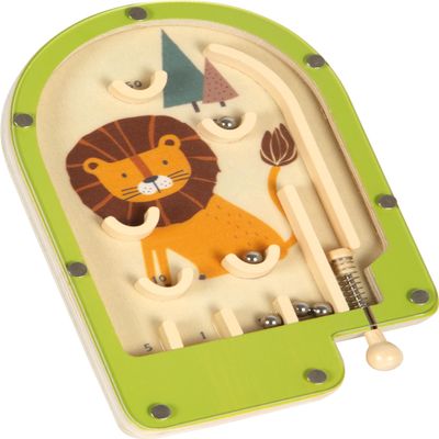 Small Foot Mini Lion, Wood, Pinball Game of Skill, for Children Aged 3+ Years Old, 12607, Coloured