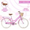OUCHVILI Girls Bike, 24-Inch Wheels, 1 Speed, Basket, Rear Cargo Rack(Purple, 24 Inch) view 3