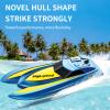 Authticar High Speed RC Boats,Mini Remote Control Speedboat Dual Motors 2.4Ghz Electric Remote Control Ship for Adult and 8-12 Teen Waterproof Toy Boat for Pool 2 Batteries,Blue view 2