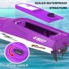 Authticar High Speed RC Boats,Mini Remote Control Speedboat Dual Motors 2.4Ghz Electric Remote Control Ship for Adult and 8-12 Teen Waterproof Toy Boat for Pool 2 Batteries,Blue view 4
