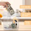 Fzaqwen Clear Piggy Bank for Adults - Transparent Acrylic Money Box with Key and Lock Openable Large Acrylic Savings Jar for Real Money Cash and Coin Reusable Containers view 3