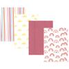 Hudson Baby Unisex Baby Cotton Flannel Burp Cloths 4-Pack, Sunshine and Rainbows, One Size view 1