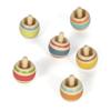 small foot Wooden Set, Small Gift, 6 Tops, Entertainment for Kids Aged 3+ Years Old, 12606, Multicoloured view 3