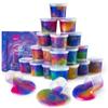 Ankyle 24 Pack Galaxy Slime Party Favors for Kids Slime Cup Bulk Stretchy & Non-Sticky DIY Stress Relief Putty Toy Birthday Halloween Christmas Stocking Stuffers, Classroom Reward for Girls Boys view 1