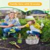 Kids Gardening Set Toys, Quality Garden Tool Kit for Kids and Toddlers, Includes Two Shovels, Garden hat,Rake, Apron,Gloves, Watering Can, and Tool Bag (Green) view 4