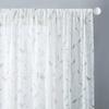 HooHero White Simple Modern Leaves Pattern Embroidery Living Kids Room 50 Width Sheer Curtains Window Treatments Basic Rod Pocket Top for Living Kids Room Bedroom view 1