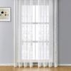 HooHero White High Grade European Embroidered Living Kids Room 50 Width Sheer Curtains Window Treatments Rod Pockets view 1
