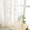 HooHero White High Grade European Embroidered Living Kids Room 50 Width Sheer Curtains Window Treatments Rod Pockets view 2